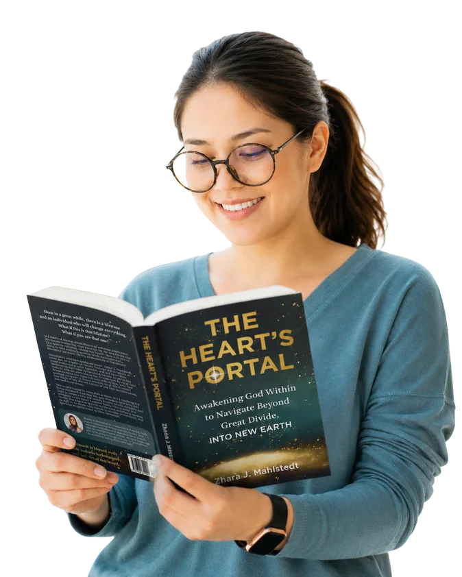 A reader with The Heart's Portal
